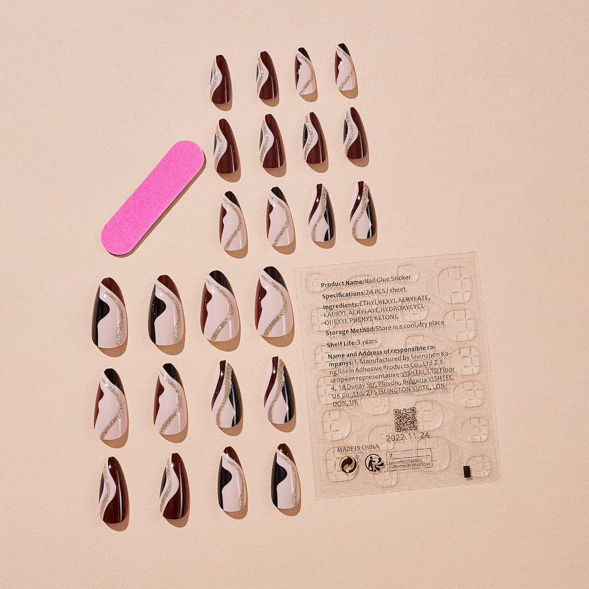 

Высококачественные осенние миндальные французские съемные типсы для накладных ногтей