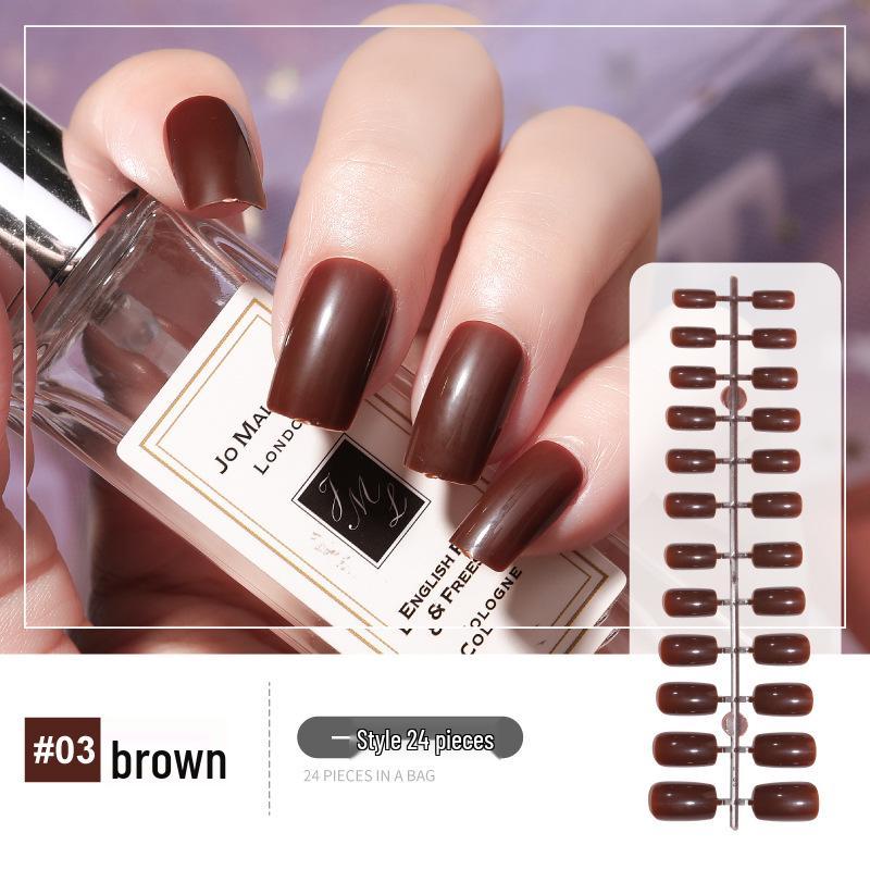 

Однотонные накладные ногти с полным покрытием – 24 шт. квадратные накладные ногти коричневый