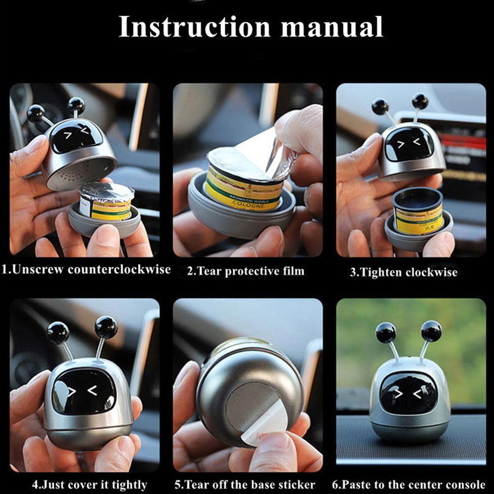 Cute Robot Car Air Freshener Creative Dashboard Ornament Long Lasting Car Perfume Diffuser Interior Decor Accessories Gift for Men Women