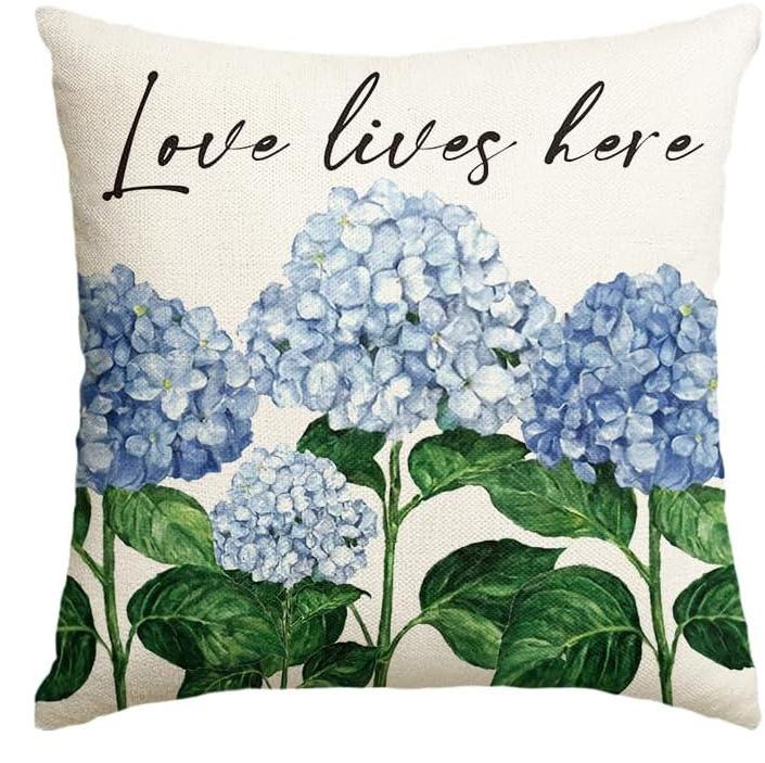 

Flowers Pillowcases 45x45cm Square Linen Throw Pillow Case Home Sofa Decorative Pillows Cushion Cover Letters Plaid Pillow Cover 40x40cm 16x16in