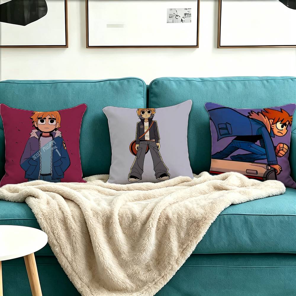 Matthew Patel S-Scott Pilgrim Pillow Case Square Double-Sided Sofa Cushion Cover Bedroom Bedside Pillow