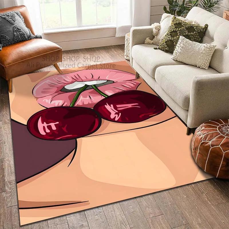 

6 Style Fashion Sexy Lips Pattern Carpet for Living Room Bedroom Bedside Floor Mat Cloakroom Modern Home Area Decor Large Size 40x60cm (16x24in)