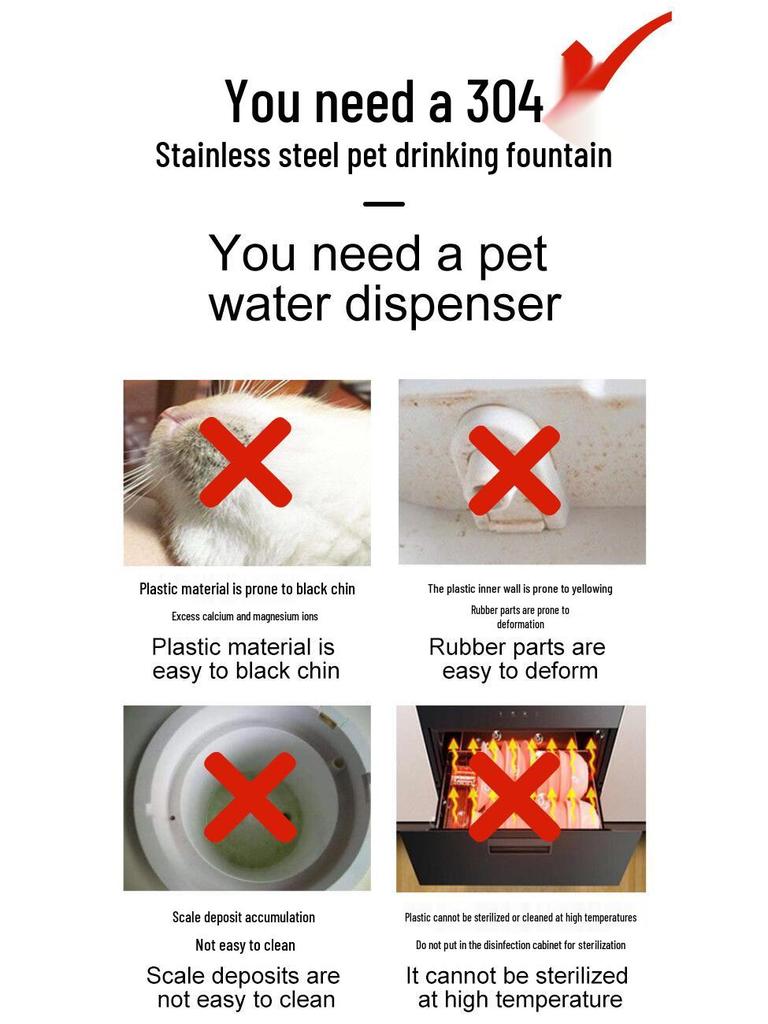 Stainless Steel Automatic Pet Water Fountain with Smart Sensor and Filtration for Cats and Dogs