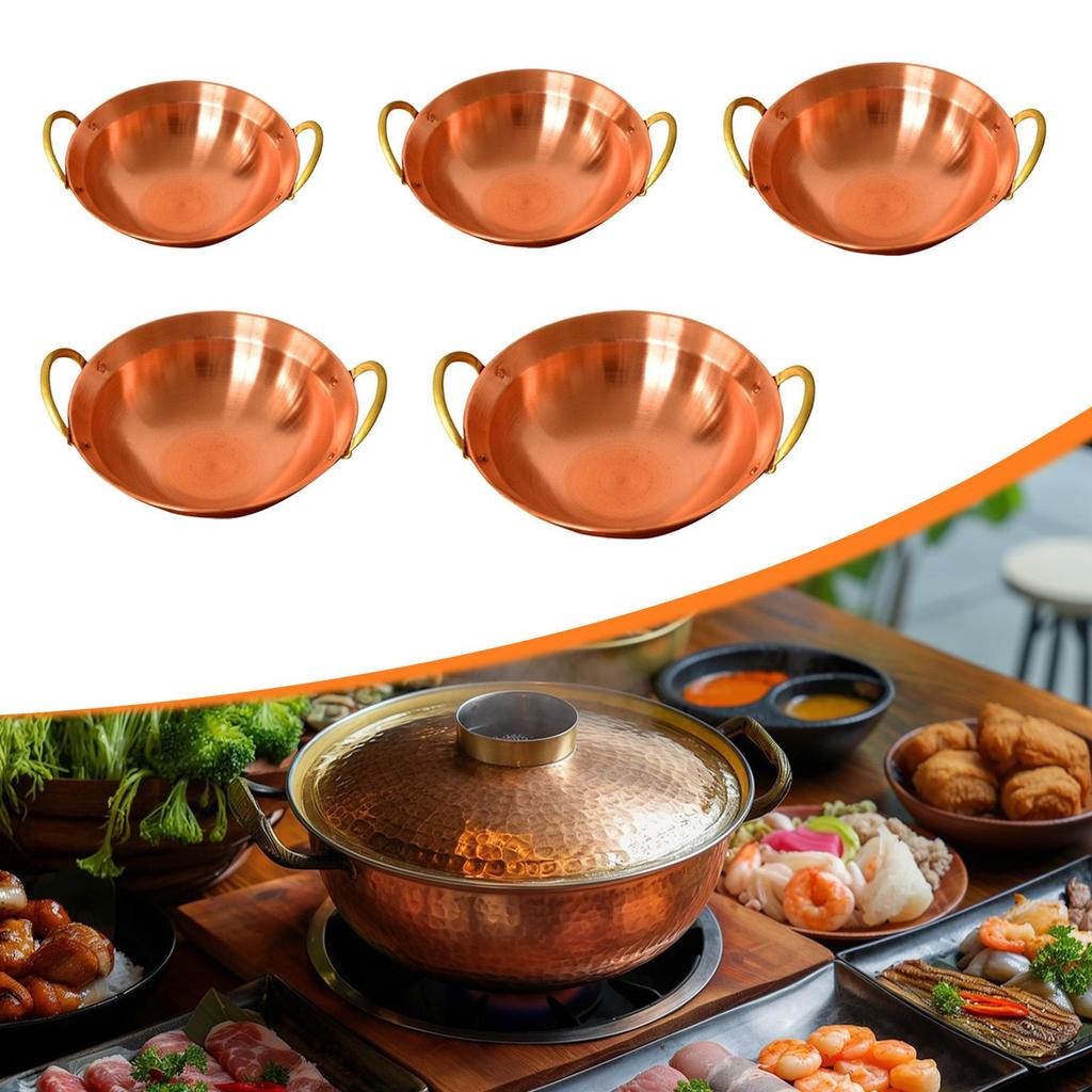 Pot Cooking Multipurpose with Double Handles Wok Cookware for Restaurant Kitchen Commercial