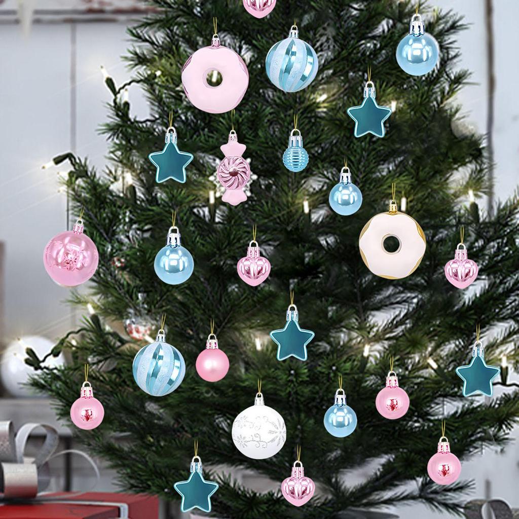Christmas Ball 72 Pieces Festival Charm Pendant Shatterproof Ball Ornaments For Christmas Tree Fireplace Stair Banister Porch
