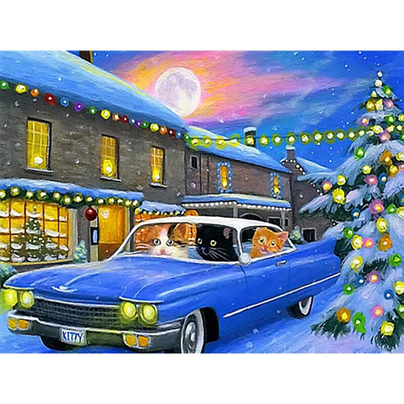 New 5D DIY Diamond Painting Car Diamond Embroidery Winter Cross Stitch Full Round Drill Crafts Home Decor Manual Art Gift