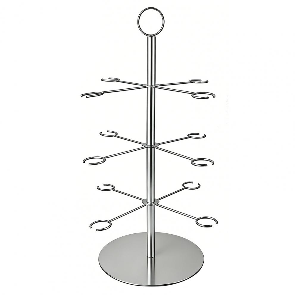 

Drink Tower Stand 3-tier Champagne Tower Stand Metal Cocktail Glass Display Holder Wedding Party Wine Martini Drink Rack with 12 серебряный