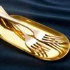 Gold Plastic Silverware - Disposable Gold Utensils - Heavyweight Plastic Cutlery set- Forks, Spoons, Knives