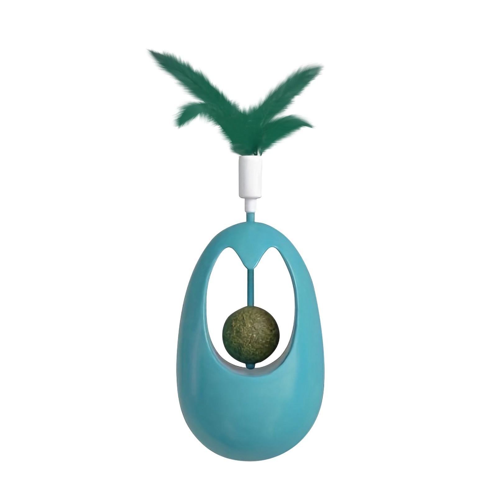 Mint Ball Tumbler Toy Stick Teething Stick Pet Teeth Cleaning Wood Toy One Size синий