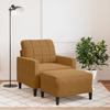 Armchair with Footstool Brown 60 cm Velvet