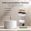 Ceramic Cat Water Fountain, 2.2L Automatic Dispenser with Filter & Silent Sensor Feeder