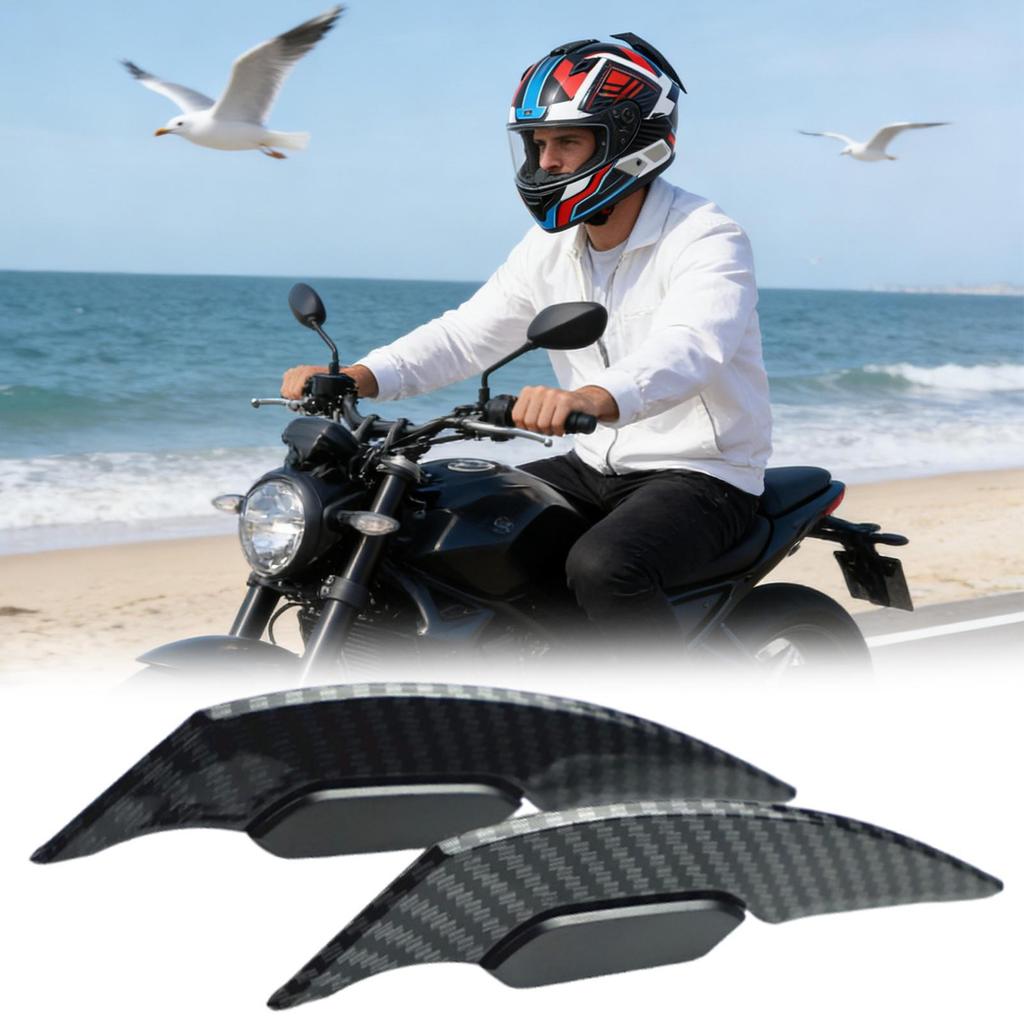Motorcycle Helmet Decorative Stickers Carbon Fiber Pattern Wind Wing Adhesive Cycling Helmet Decal Cycling Headgear Decorative