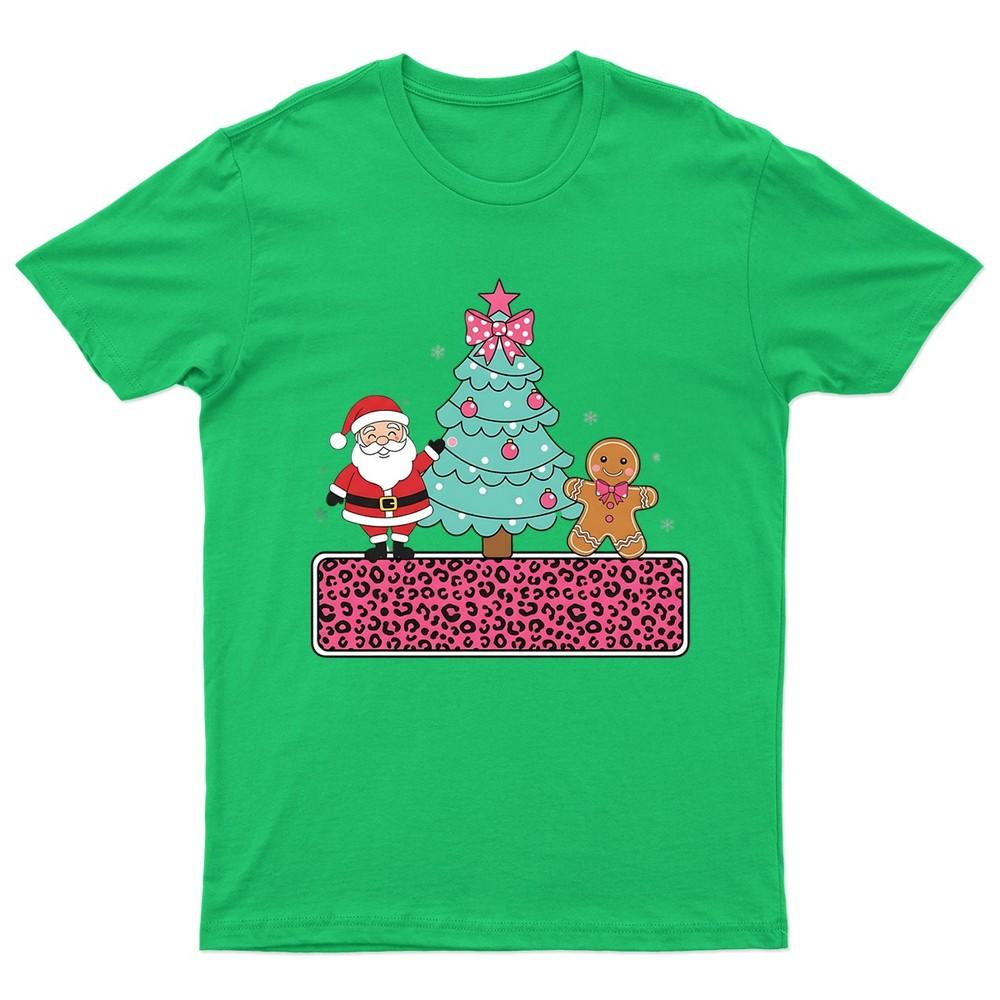 Santa Gingerbread Christmas Tree TShirt Unisex Gift Retro Funny Unisexs
