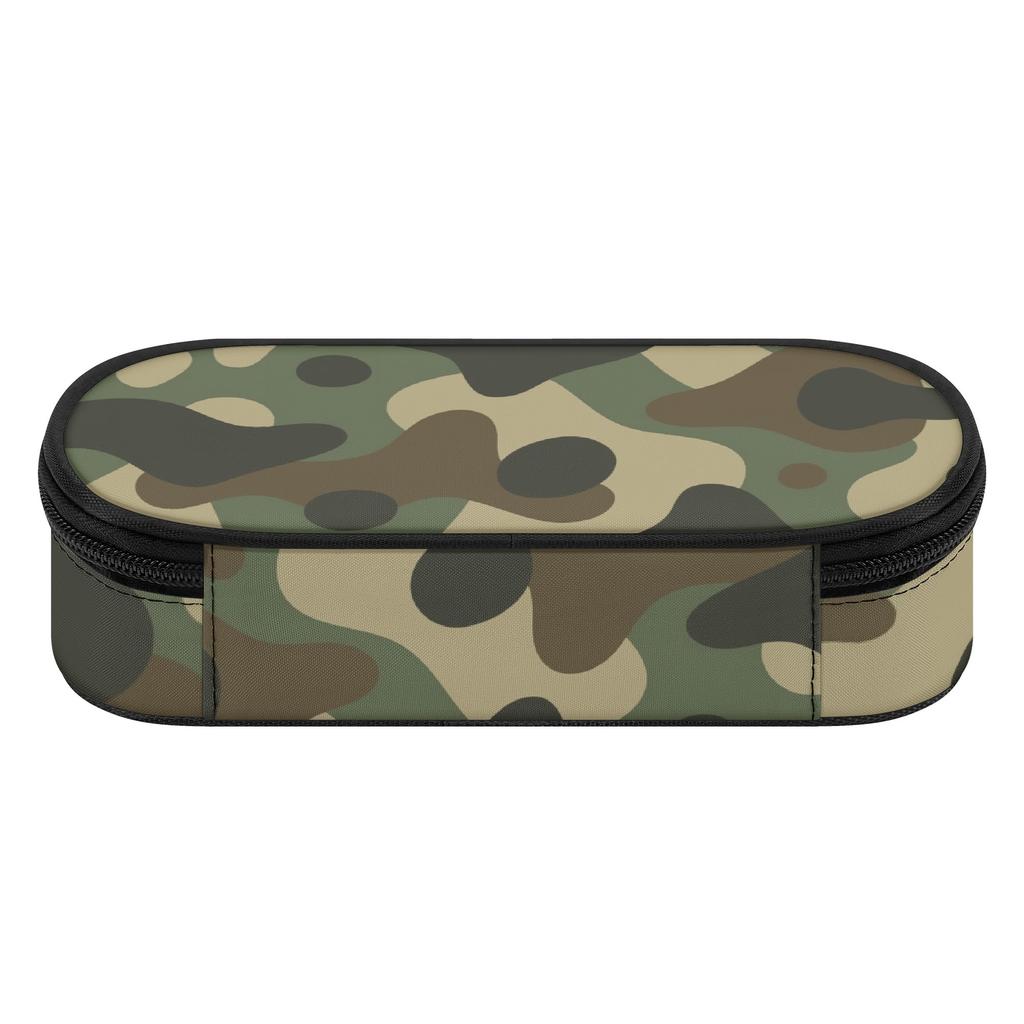 Pencil Bag 300D Polyester High Capacity Smooth Zipper with Main Pocket Mesh Layer and Removable Pen Divider for Everyday Study