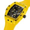 Phoenix Multi-Function Men's Quartz Watch Yellow Silicone Strap And Black Tonneau Dial Casual Watch For Daily Street Style SportyGift