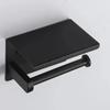 Stainless Steel Toilet Paper Holder Phone Shelf Hotel Toilet Paper Holder Easy Installation Wall Mounted Bathroom Storage Rack