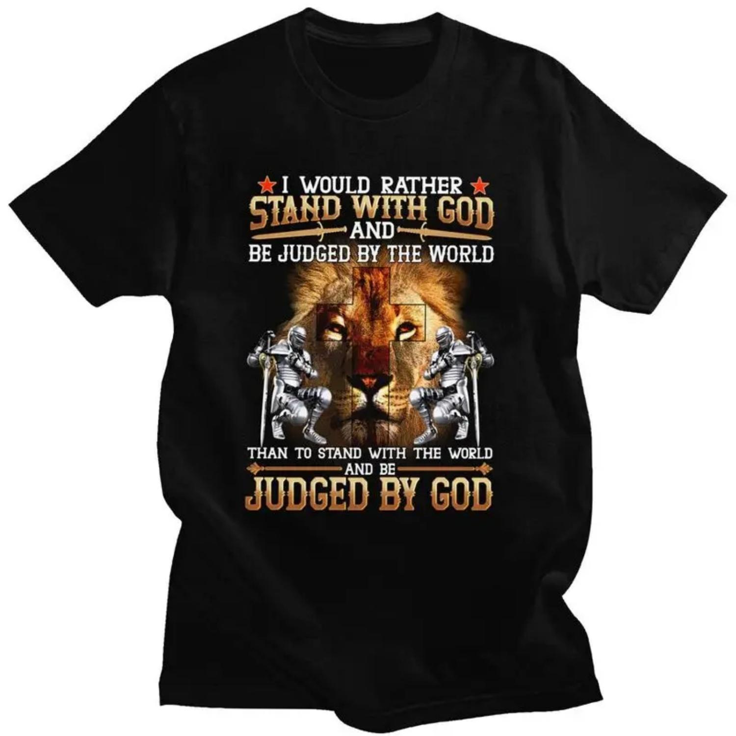 

Custom I Would Rather Stand With God T Shirt for Men Tshirt Fashion Tee Short Sleeves T-shirt Clothing S разноцветный