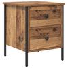 1 Piece Modern Vintage Low Cabinet, Bedroom Nightstand, Bedside Storage Cabinet, Double Drawer Organizer Cabinet, Round Corner Supports, 40x42x50 Cm