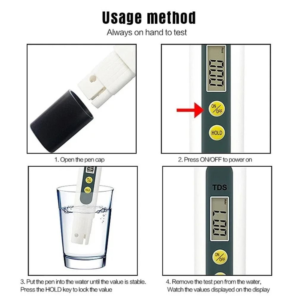 Handheld Water Purity Meter Digital EC Meter Multifunctional Water Quality Tester  Drinking Water