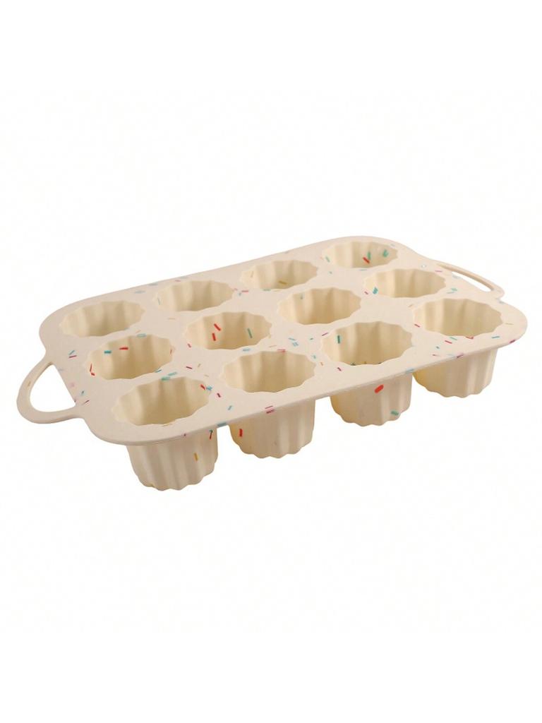 Leeseph Silicone Muffin Pan Cupcake Pan Molds, 12 Cups Non-stick Baking Molds with Handle for Making Muffin Cakes Cupcakes Tart