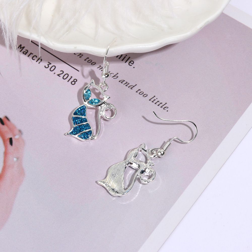 1Pair Exquisite Fashion Elegant Gift Opal Cat Earrings Jewelry Drop Dangle Hook Ear Stud