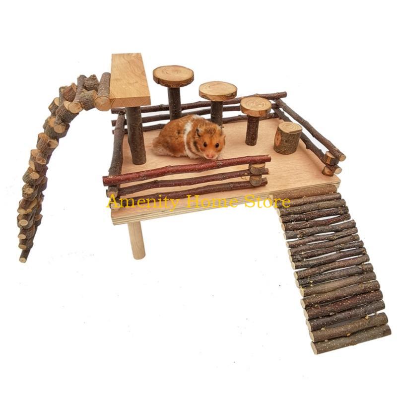 

F26C Hamster Platform Cage Ladder Toy Small Animals Climbing Ladder Rabbit Cage Playground Chewing Jumping Exercise Platform China Mainland