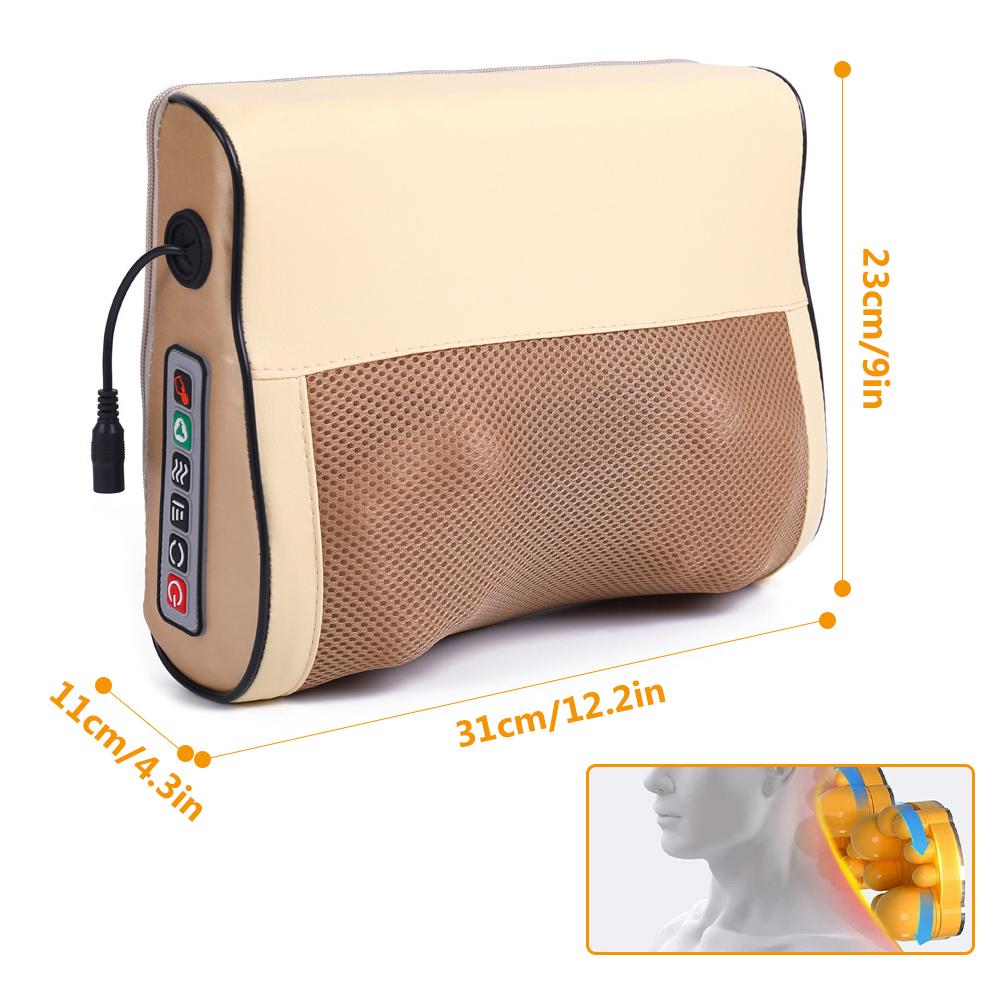 Electric Neck Massager Pillow Neck Relaxation Pillow Adjustable Deep Tissue Kneading Massage Pillow Multi-Function for Men Women