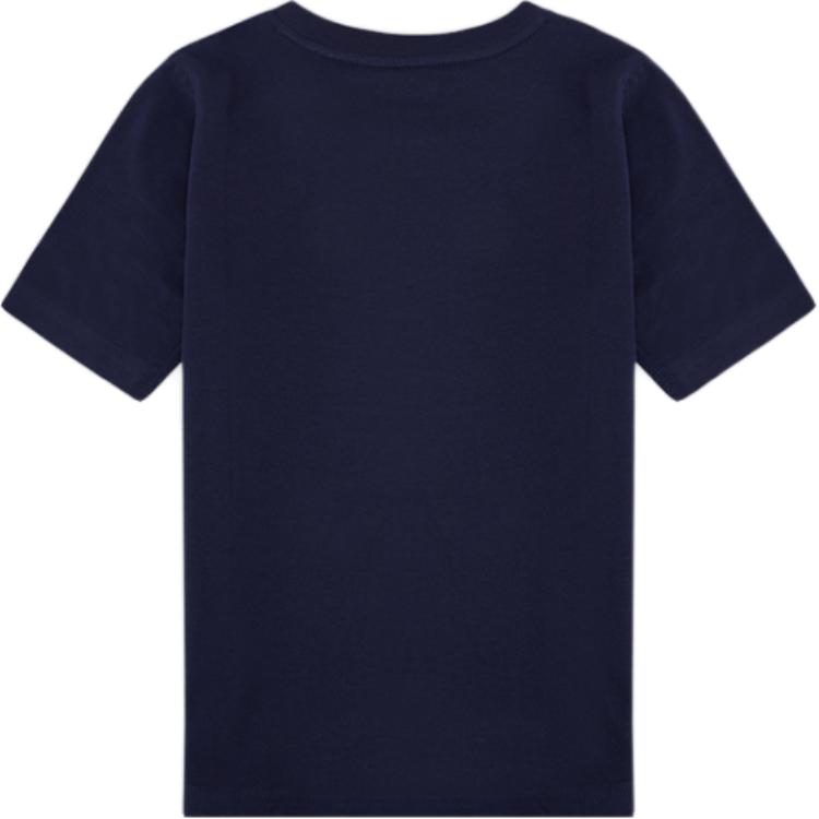 Nike Graphic Print Round Neck Short Sleeve Baseball Jersey Kids Tops Dark-Navy DX5231-410