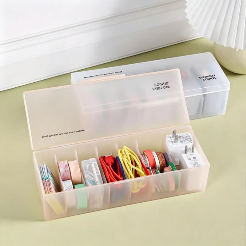[TG835]Trading Card Storage Box Transparent Divided Card Case Dustproof Stackable For Game Card Collection Desktop Organizer