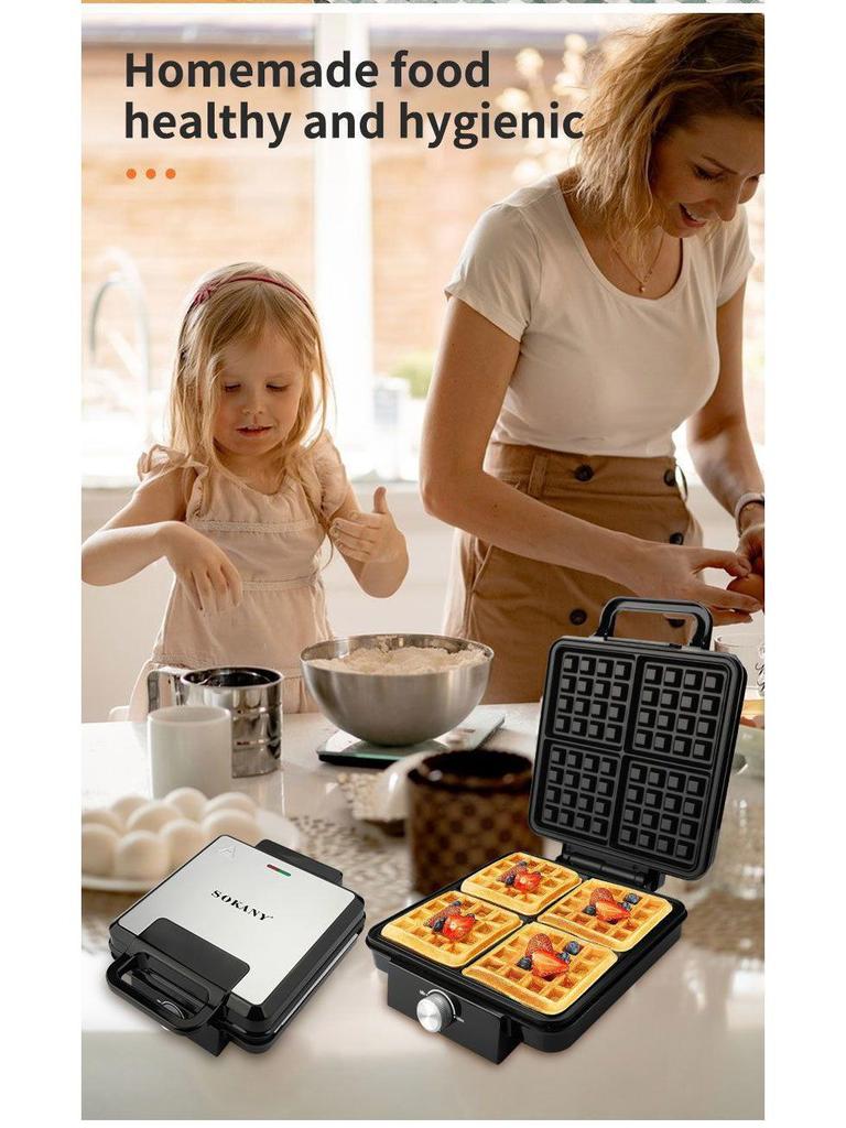 08031 Four-Slice Waffle and Sandwich Maker - Electric Griddle Home Appliance