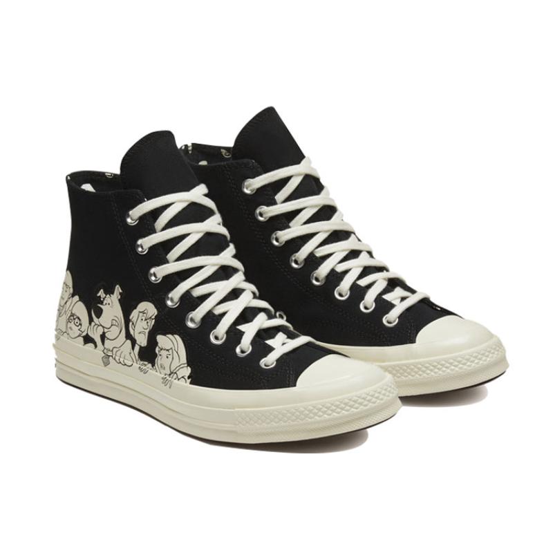 Converse 1970s Round-toe Lace-up High-Top Canvas Shoes Unisex Black & White