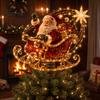 Sváteční stolní středový dekor Osvětlená špička vánočního stromku, Osvětlený Santa Claus Perníček Louskáček Špička stromku Rozsvěcující se ozdoba se