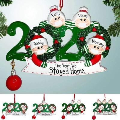 Masque facial à faire soi-même avec nom manuscrit, bonhomme de neige, décoration de Noël à suspendre pour sapin de Noël