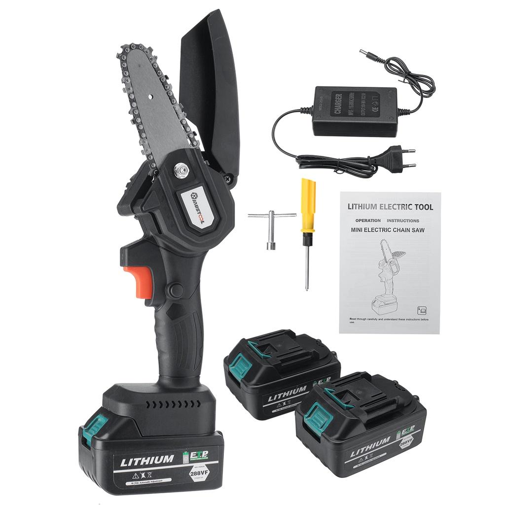 1200W 4 Inches Mini Electric Chain Saw Woodworking Purning Garden Logging Power Tools Adapt to Battery 288Vf