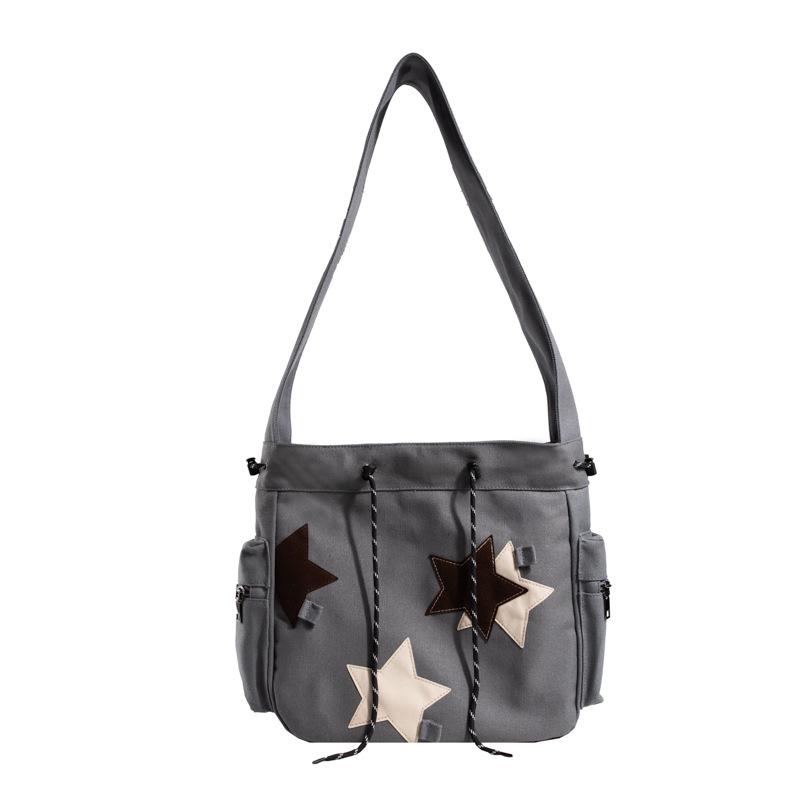 American Retro Star Canvas Backpack - Large Capacity, Stylish & Versatile Shoulder Bag