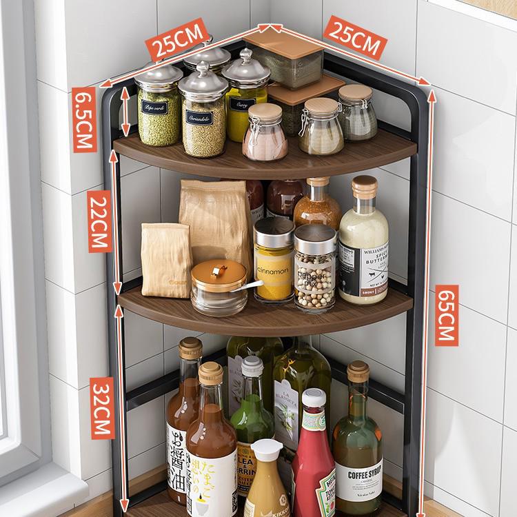 Corner Kitchen Storage Rack - Triangle Seasoning Organizer