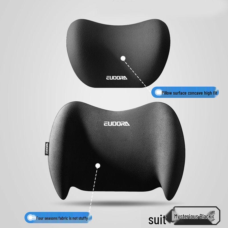 Car Lumbar Support Headrest & Back Cushion for Driving Comfort