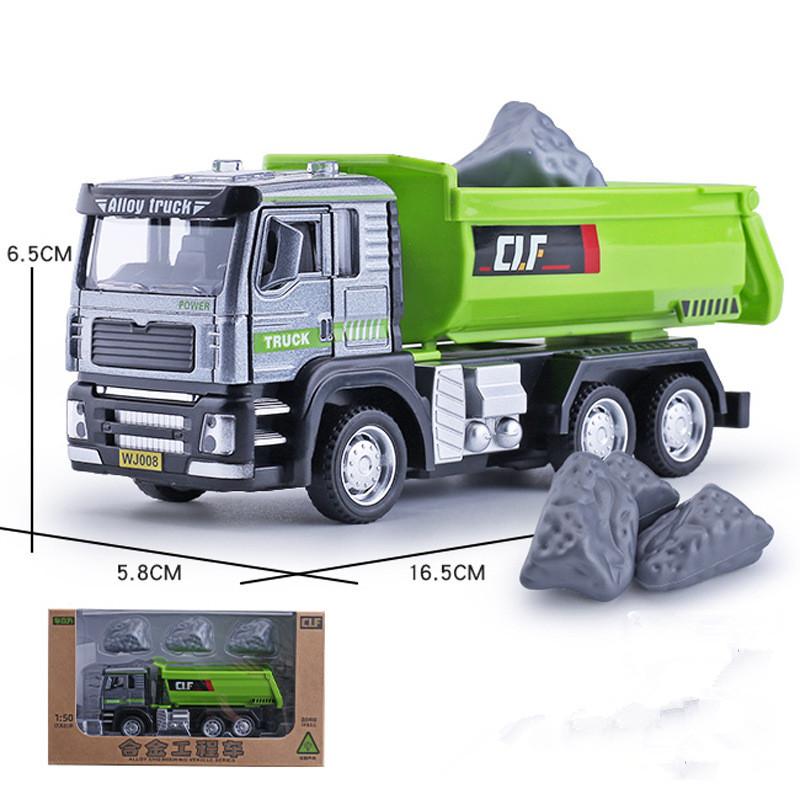 1/50 Alloy Pull Back Tippbil Engineering Billeksaker, Simuleringsblandare Billeksaker, Originalförpackningspresenter