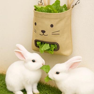 Yousheng Rabbit Feeder Bunny Design Hanging Forage Bag Grass Dispenser with Hooks for Rabbits Guinea Pig Hamster Chinchillas Small Pets