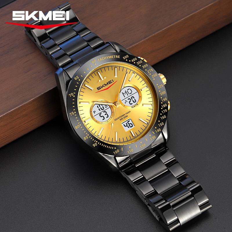 SKMEI 2503 Reloj Hombre New Luxury Business Men's Sports Digital Watch Dual Display Waterproof Electronic Multifunctional Clock