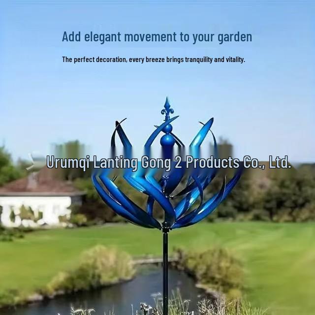 Metall Outdoor Kinetischer Windmühlen-Spinner: Künstlerische handgefertigte Gartendekoration aus Eisen