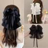 Chiffon Long Ribbon Bow Hair Claws Clips Women Girls Big Bowknot Ponytail Holder Crab Hair Clamps Hairpin Hair Accessories New