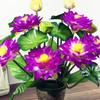 Artificial Lotus Flower Set for Buddhist Offerings - Silk Fake Flowers In Small Pots for Home Decoration