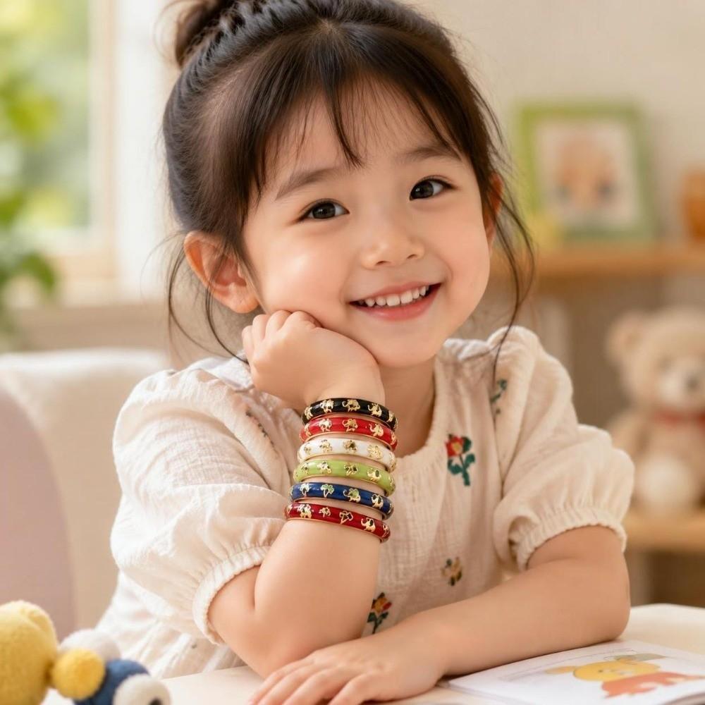 Colorful Butterfly Crystal Bracelet Enamel Girl's Hand Bracelet Children Flower Bangle Birthday