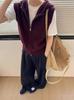 Stylish Old Money Hooded Wool Knit Sleeveless Sweater Vest for Women