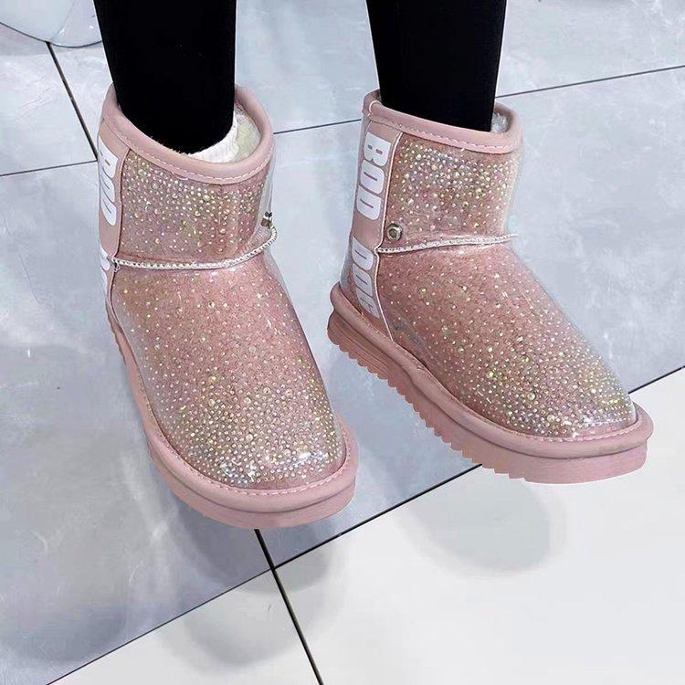 Kinderschuhe Luxus Designer Mädchen Junge Mode Wasserdichtes Obermaterial Schneestiefel Marke Baby Dickes Plüsch Knöchelhoch Warme Winterstiefel