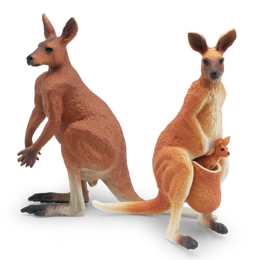 PVC Kangaroo Action Figures Handmad Simulated Wild Kangaroo Figurines  Kids Birthday Gift
