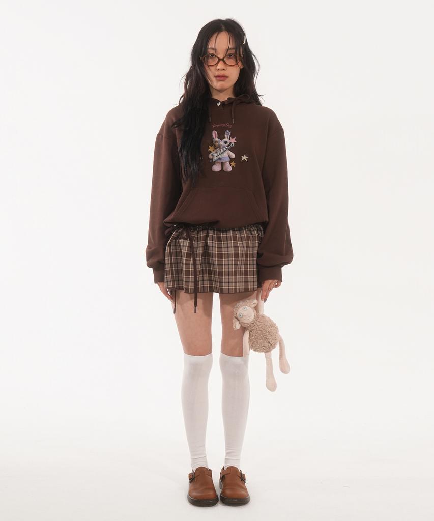 Panyoung Lovitt Hooded Check Dress Brown