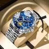 Binbang BINBOND Men's Luminous Waterproof Quartz Flywheel Watch - Genuine Business and Student Style, High-End Design.