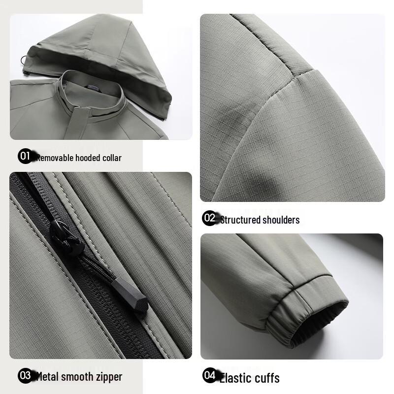 ROMON Men's Hooded Business Casual Jacket
